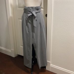 Loft large paper bag pants, Heather grey